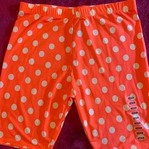 I Have Some Tights Peache Orange With White Dots.